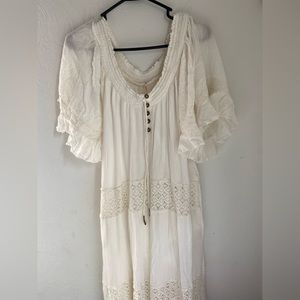Free People Dream On Maxi Dress White/Cream Size XS